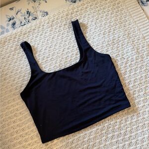 Express Midnight Blue Body Contour Crop Top